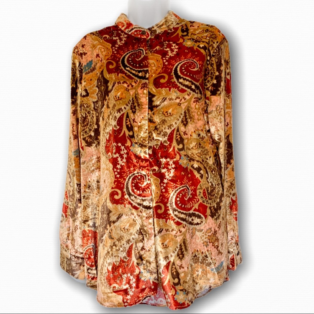 NWOT Soft Surroundings Montaigne velvet like shirt